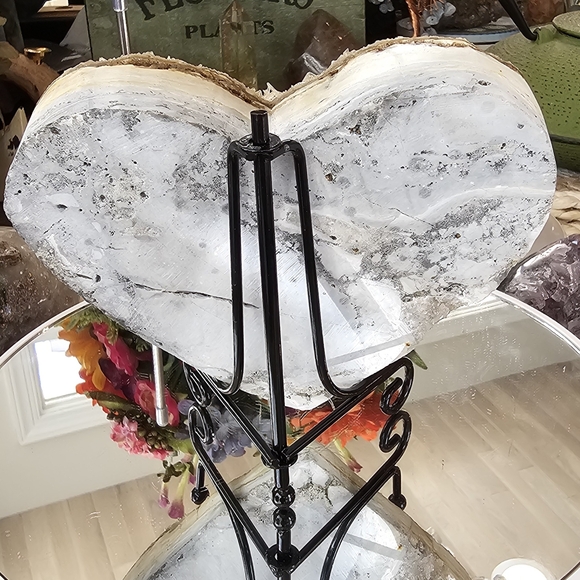 Gorgeous Large Quartz Heart With Sparkly Quartz Needles 5" X 4" With Stand - Picture 16 of 16